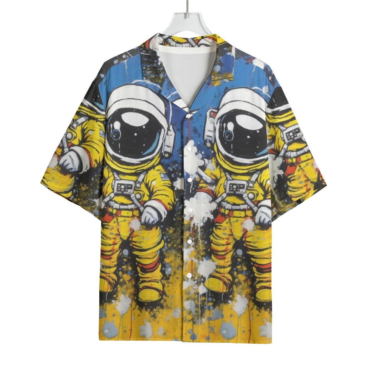 Galaxy Astronaut Hawaiian Shirt All-Over Print Men's Hawaiian Rayon Shirt