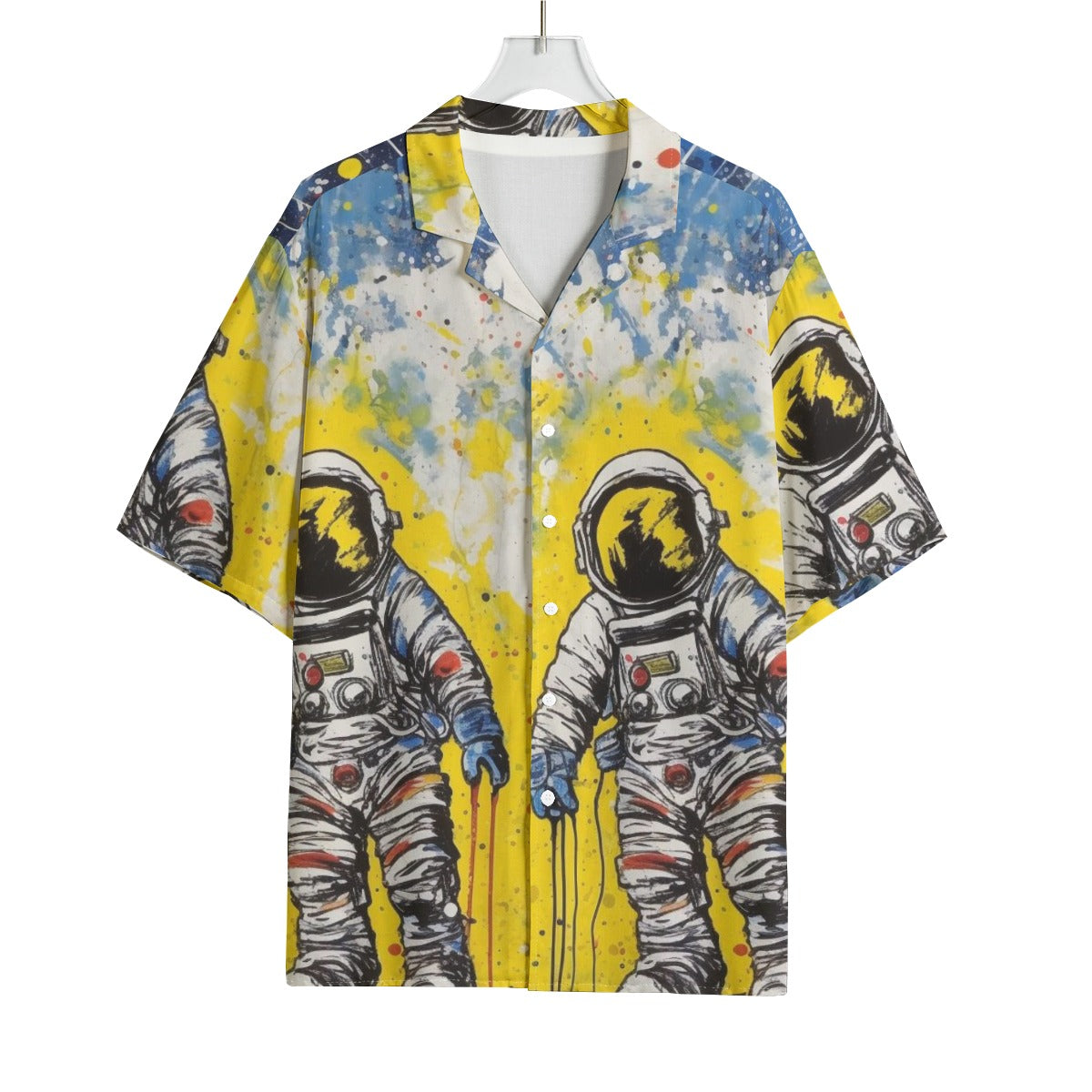 Galaxy Astronaut Hawaiian Shirt All-Over Print Men's Hawaiian Rayon Shirt