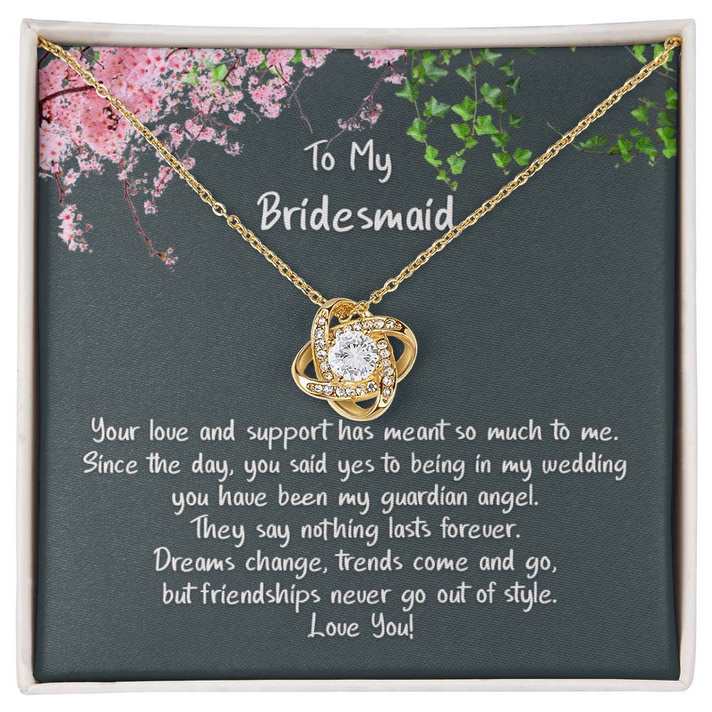 Bridesmaid, my Guardian Angel - Sparkly Love Knot