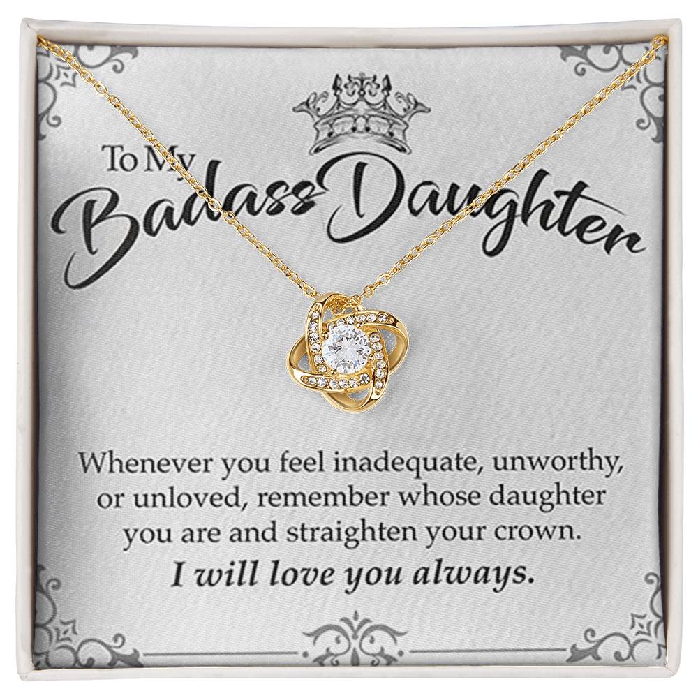 "To My Badass Daughter" Love Knot Necklace Gift Set - To My Strong Daughter – Happy Birthday