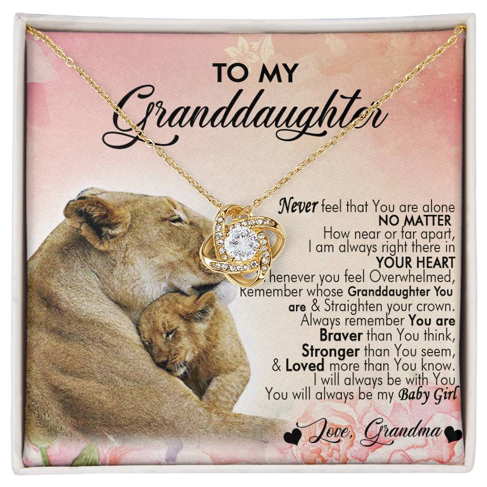 (Almost Gone) to My Granddaughter Love Knot Necklace