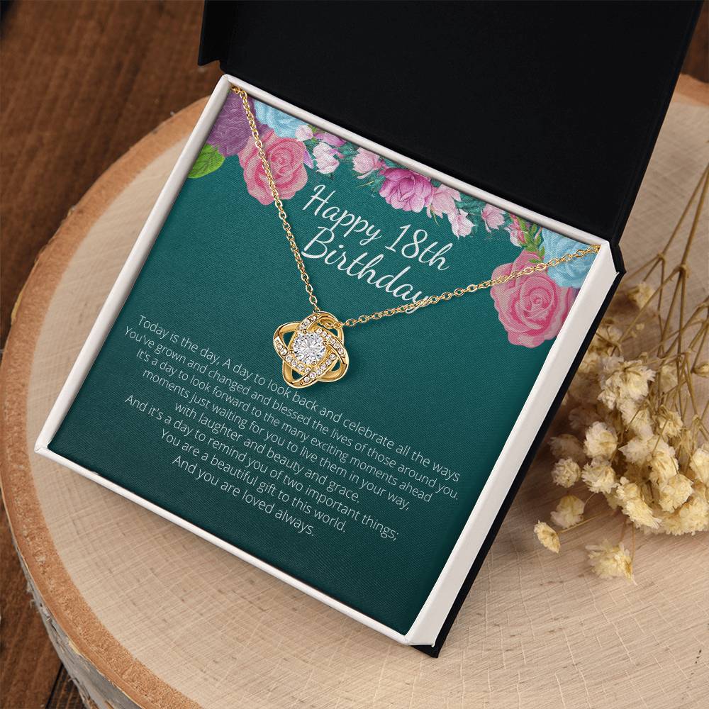Happy 18th Birthday Necklace,Gift for 18 year old girl, gift for her