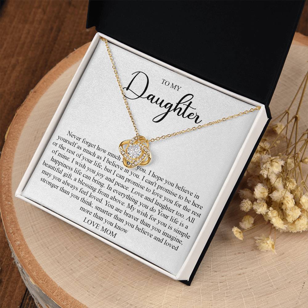 To My Daughter Necklace - Never Forget How Much I Love You, Gift to Daughter From Mother, Daughter Jewelry