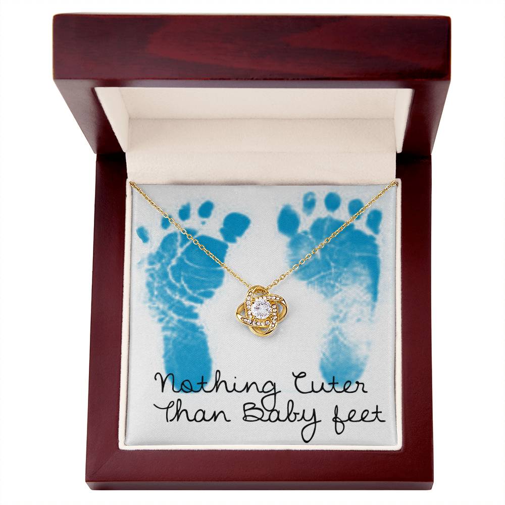 Boy Baby Nothing Cuter Than Baby Feet Necklace for New Mom Auntie Sister Grandmother Gender Reveal Feet Bump