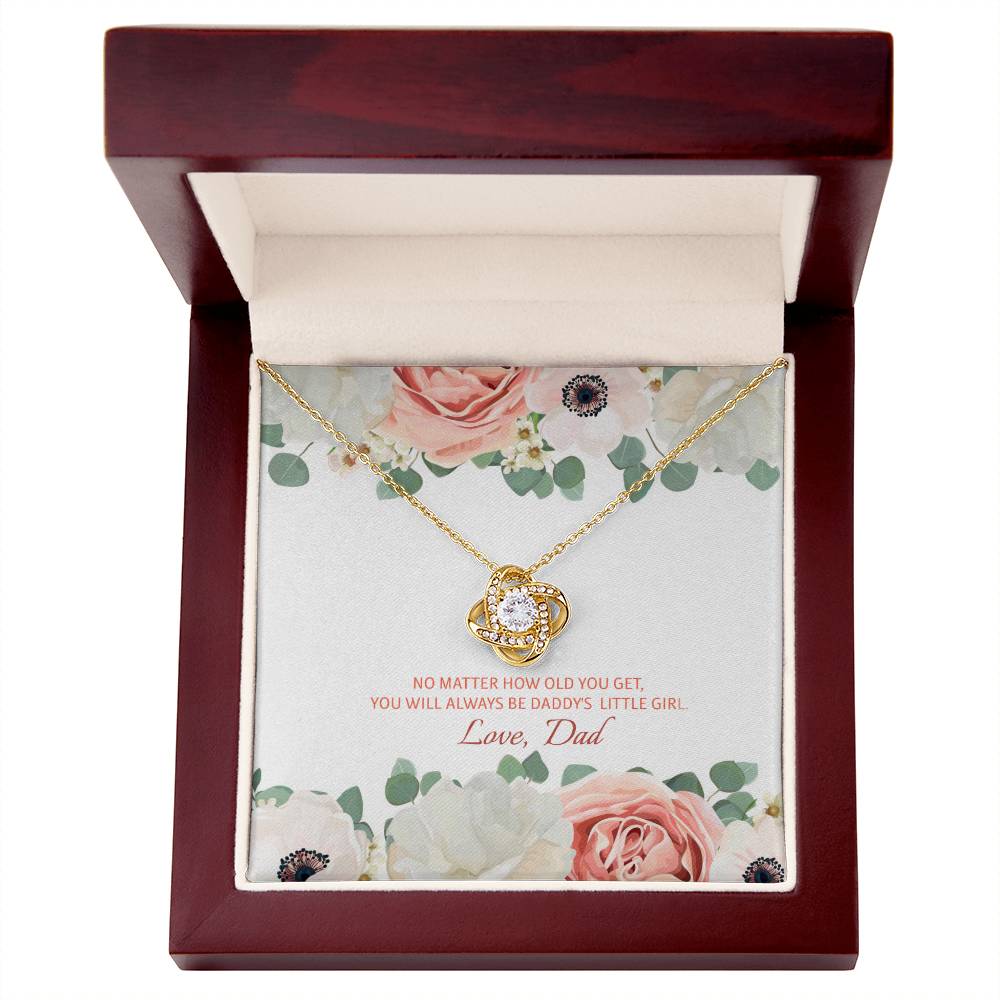 You Will Always Be Daddy's Little Girl | Stunning Artisan Crafted 14k White Gold Love Knot Necklace