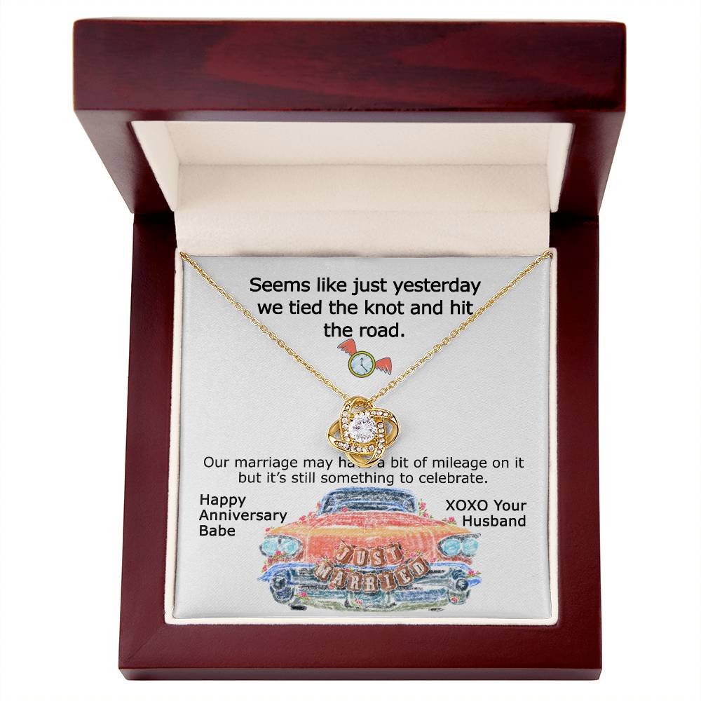 Retro Anniversary Necklace Gift for Wife - Happy Anniversary! on Wedding Anniversary