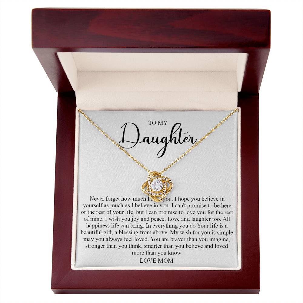 To My Daughter Necklace - Never Forget How Much I Love You, Gift to Daughter From Mother, Daughter Jewelry