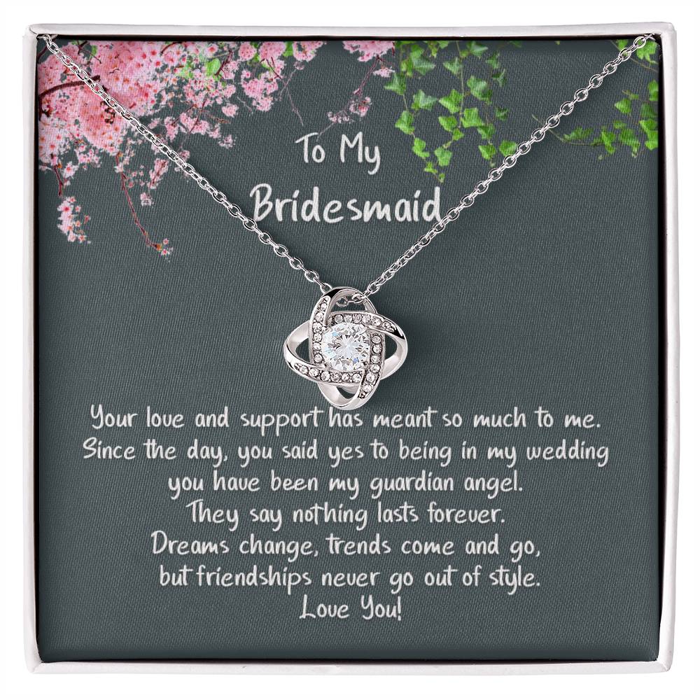 Bridesmaid, my Guardian Angel - Sparkly Love Knot