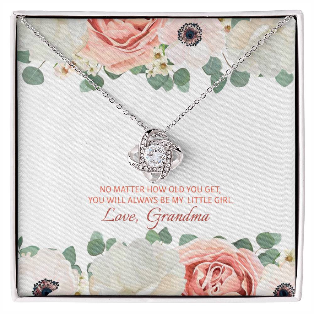 You Will Always Be Grandma's Little Girl | Stunning Artisan Crafted 14k White Gold Love Knot Necklace