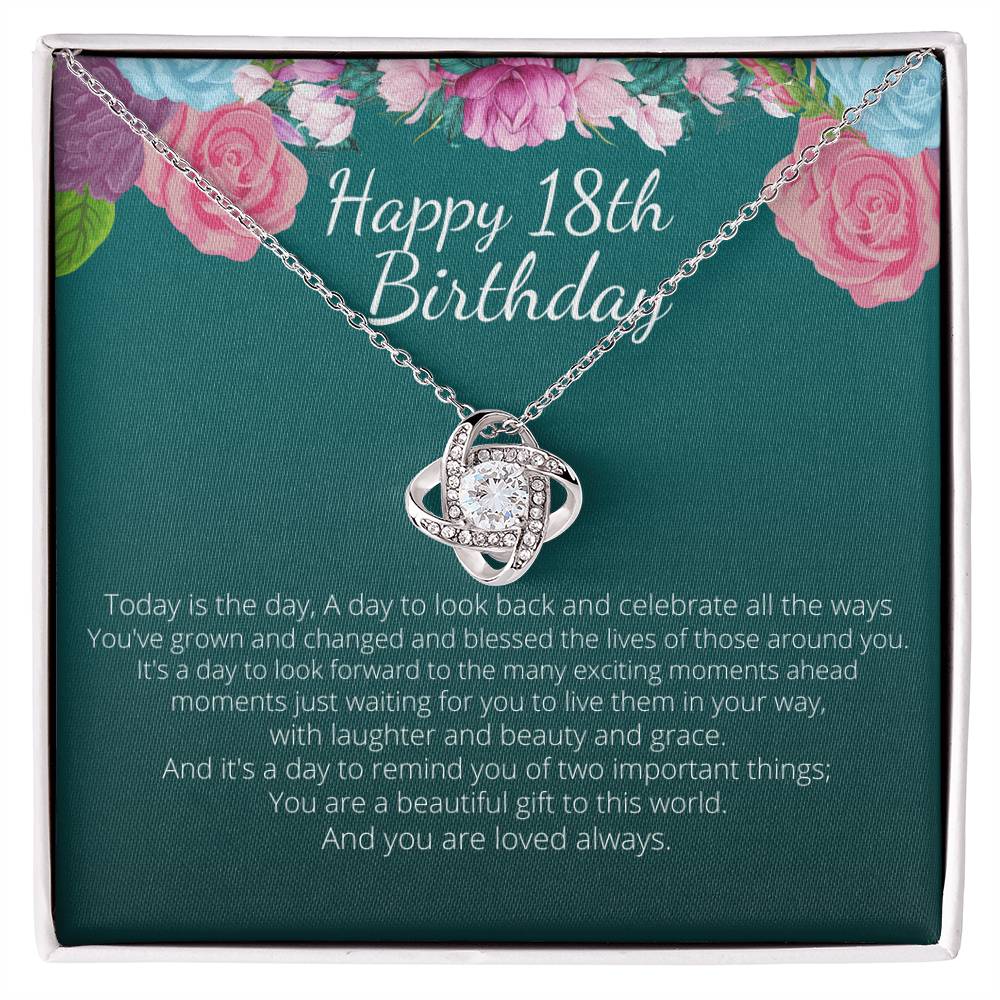 Happy 18th Birthday Necklace,Gift for 18 year old girl, gift for her