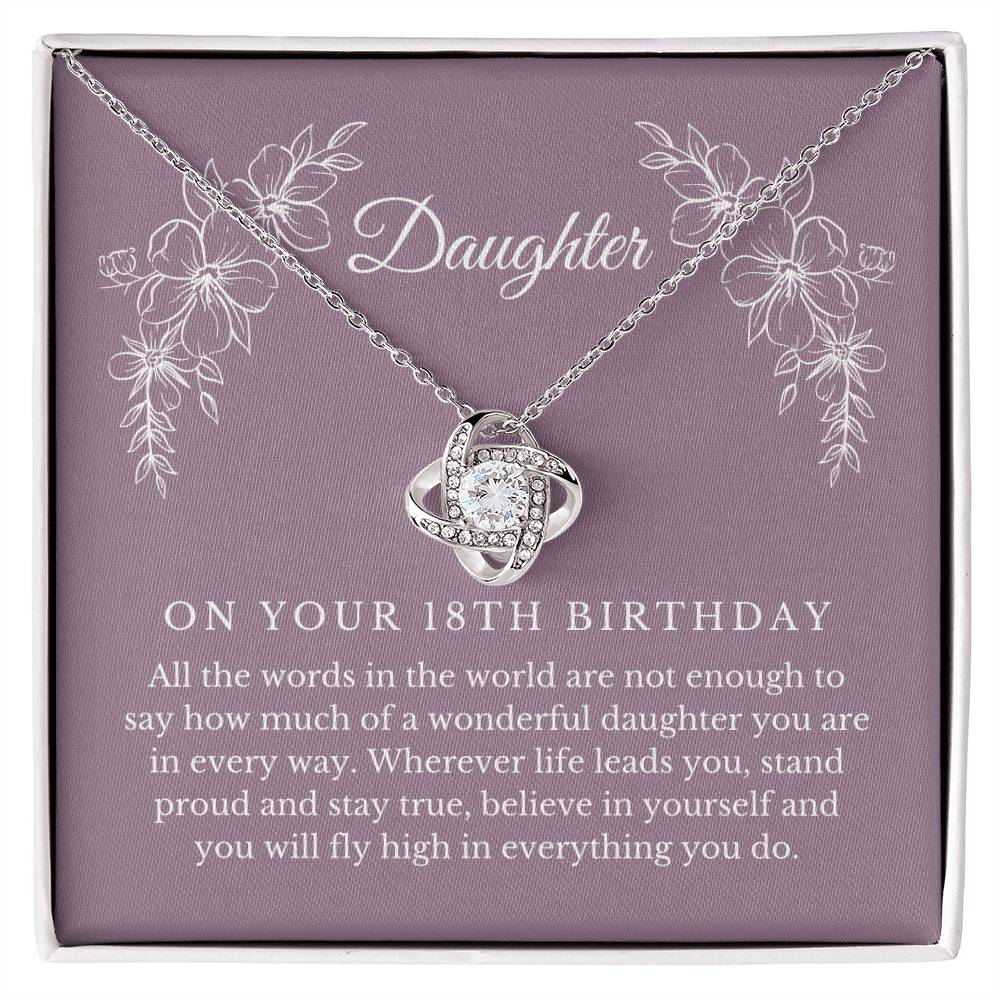 Daughter 18th Birthday Knot Necklace - I’ll Always Be By Your Side on Birthday