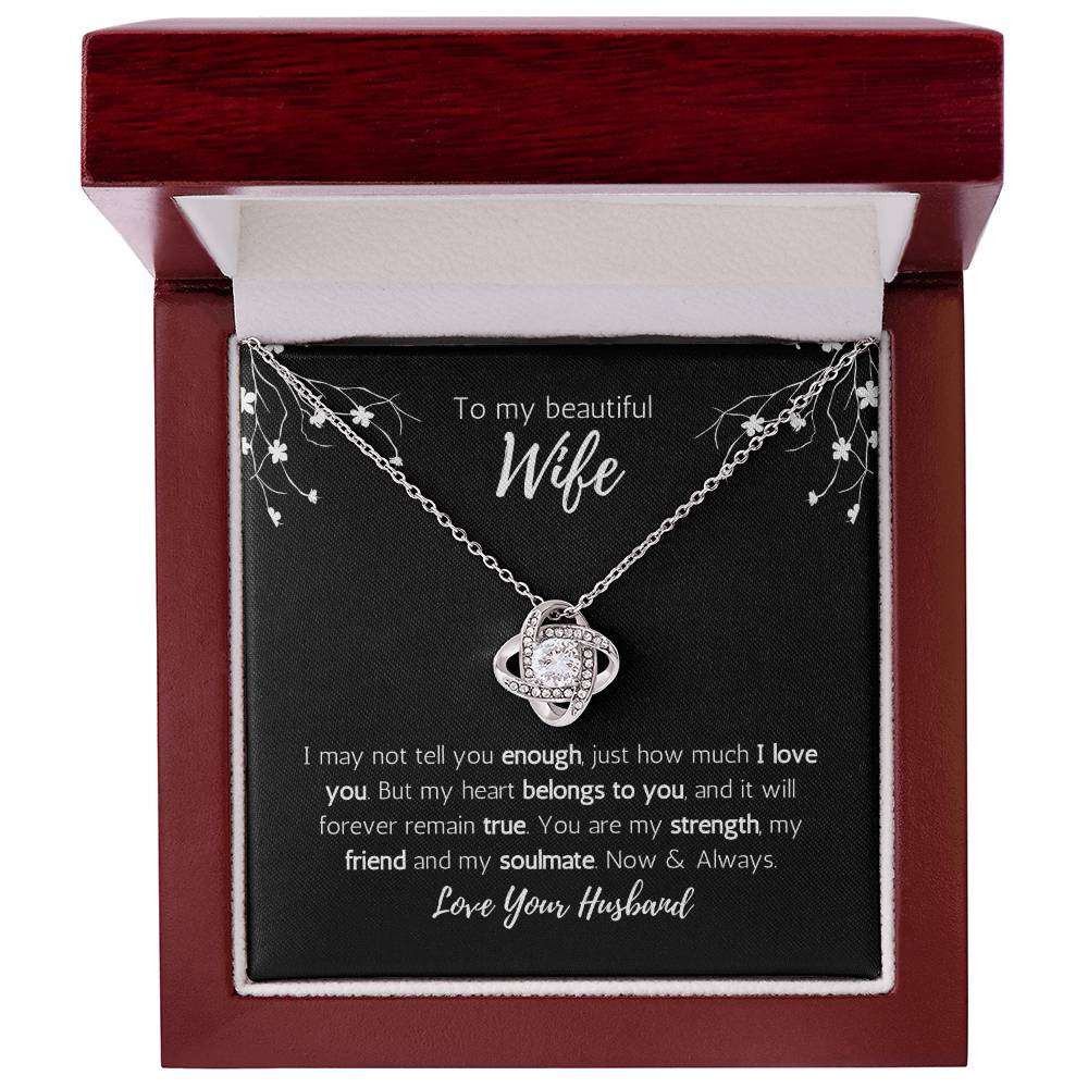 To My Beautiful Wife Love Knot Necklace