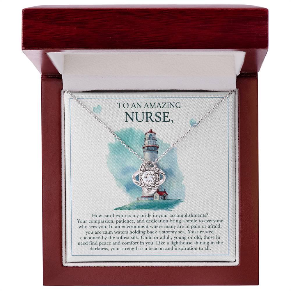 To an amazing Nurse love knot necklace