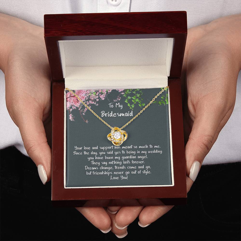 Bridesmaid, my Guardian Angel - Sparkly Love Knot