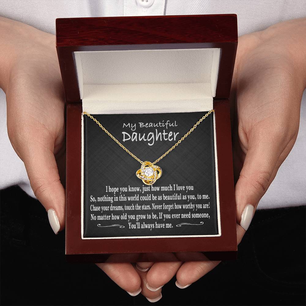 My Beautiful Daughter, From mom to daughter, From mum to daughter,Gift from parents, daughter Necklace, Love Knot Necklace from mum, Gift for my daughter, To my daughter Necklace, I love my daughter, forever my friend, Beautiful daughter Gift