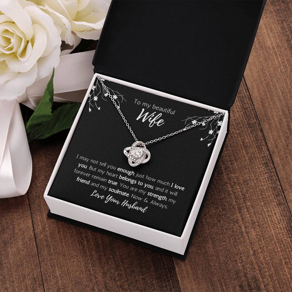To My Beautiful Wife Love Knot Necklace