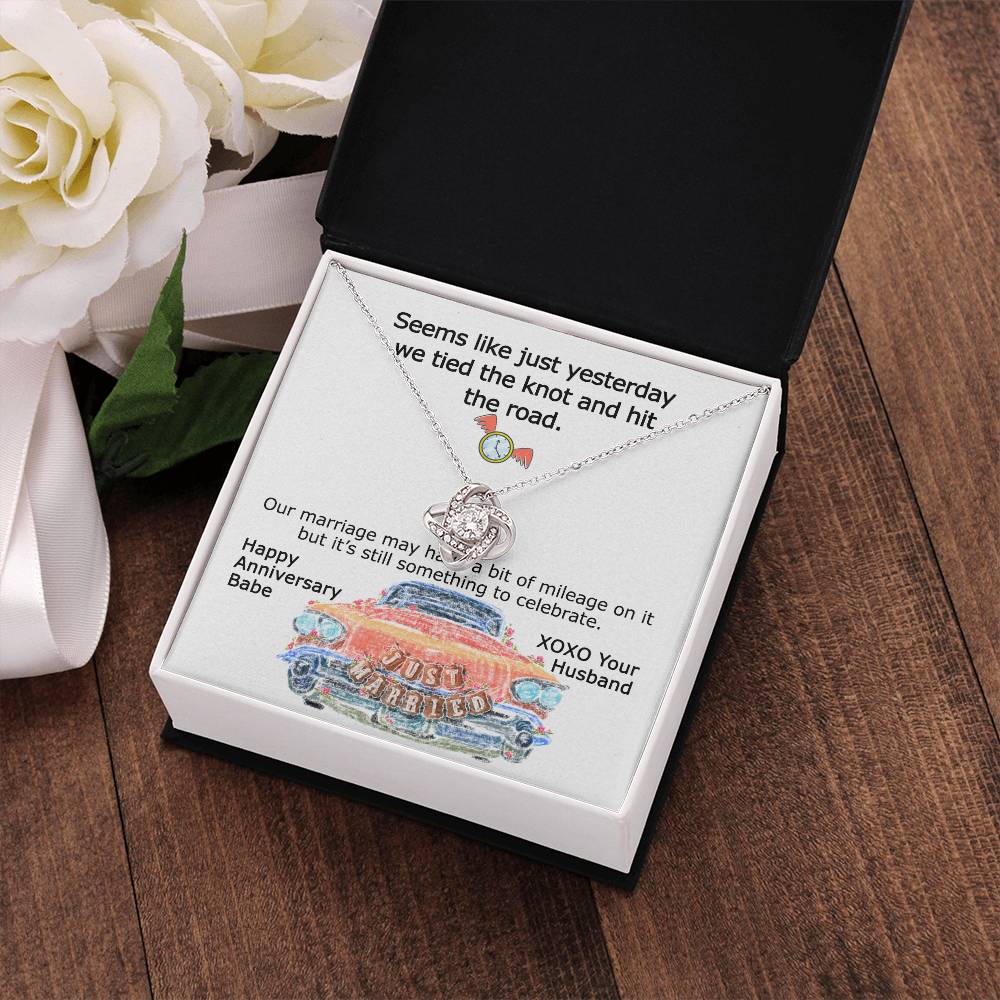 Retro Anniversary Necklace Gift for Wife - Happy Anniversary! on Wedding Anniversary