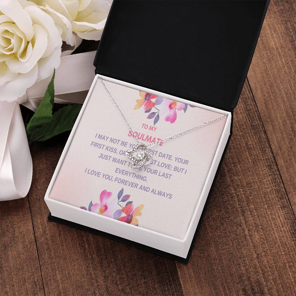 To my Soulmate - Silver Love knot necklace