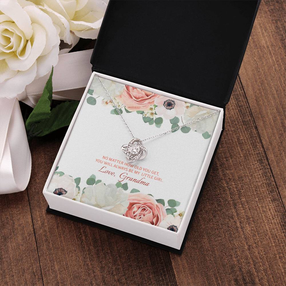 You Will Always Be Grandma's Little Girl | Stunning Artisan Crafted 14k White Gold Love Knot Necklace