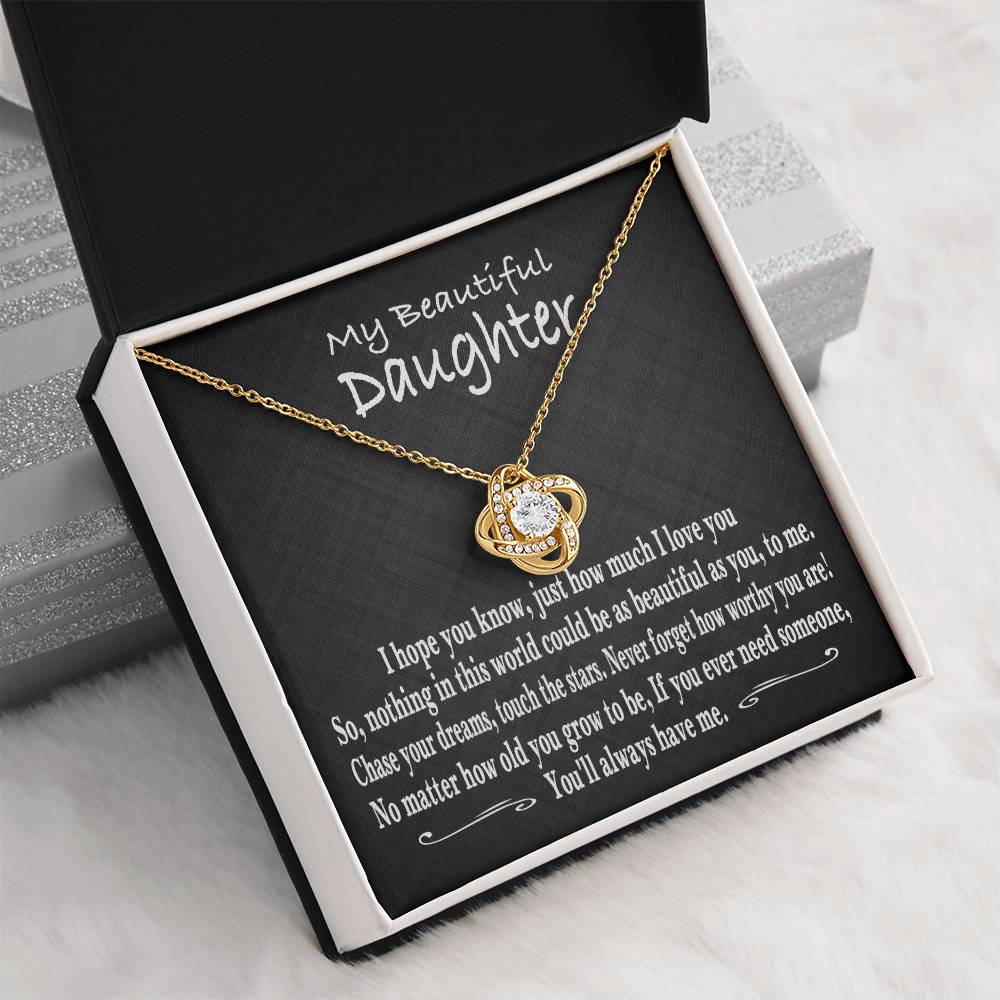 My Beautiful Daughter, From mom to daughter, From mum to daughter,Gift from parents, daughter Necklace, Love Knot Necklace from mum, Gift for my daughter, To my daughter Necklace, I love my daughter, forever my friend, Beautiful daughter Gift
