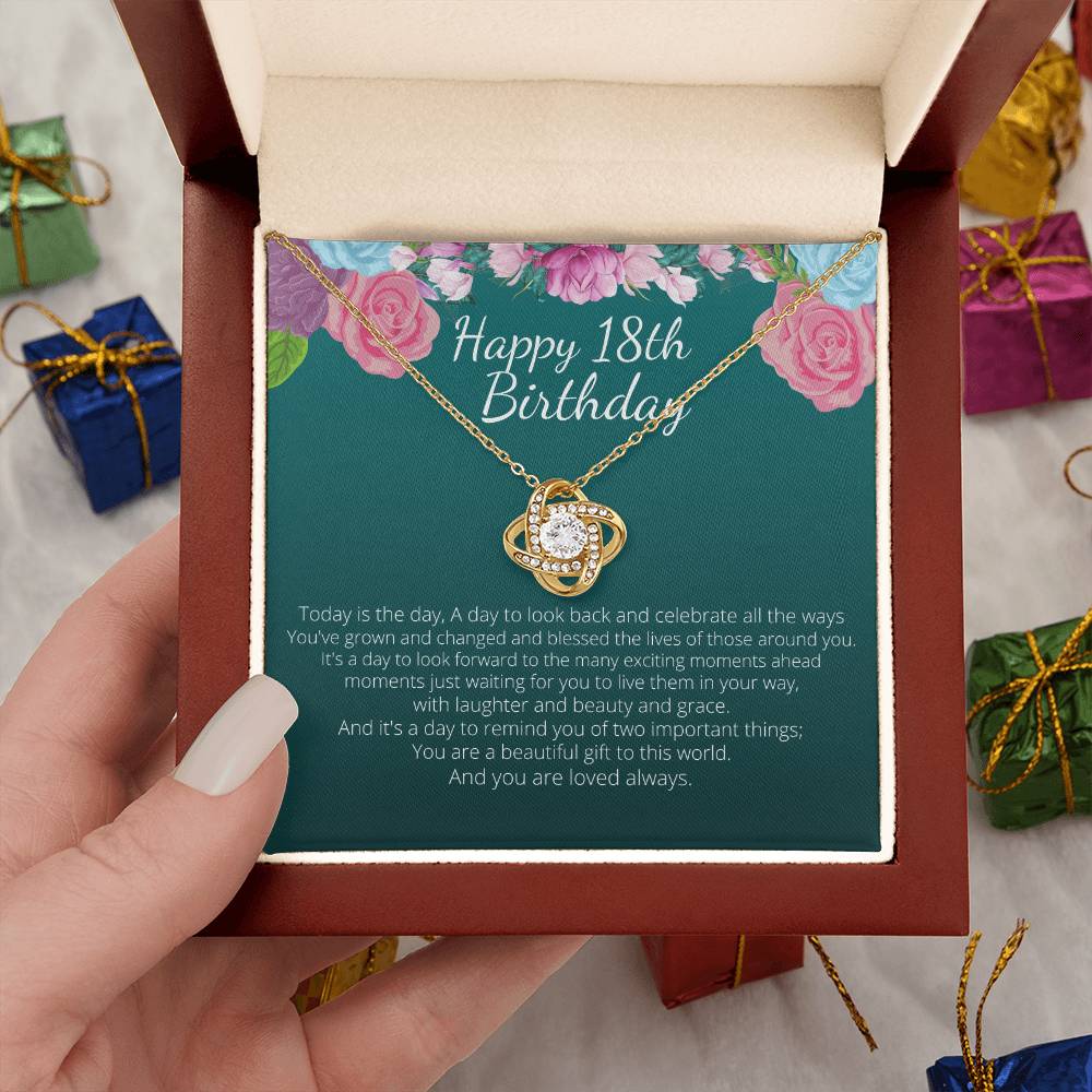 Happy 18th Birthday Necklace,Gift for 18 year old girl, gift for her