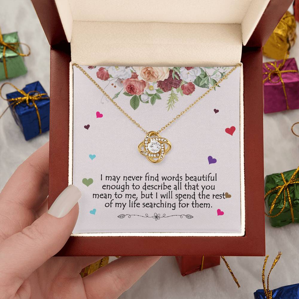 CZ Love Knot Necklace Gift for Wife, Sister, Friend, Girlfriend...