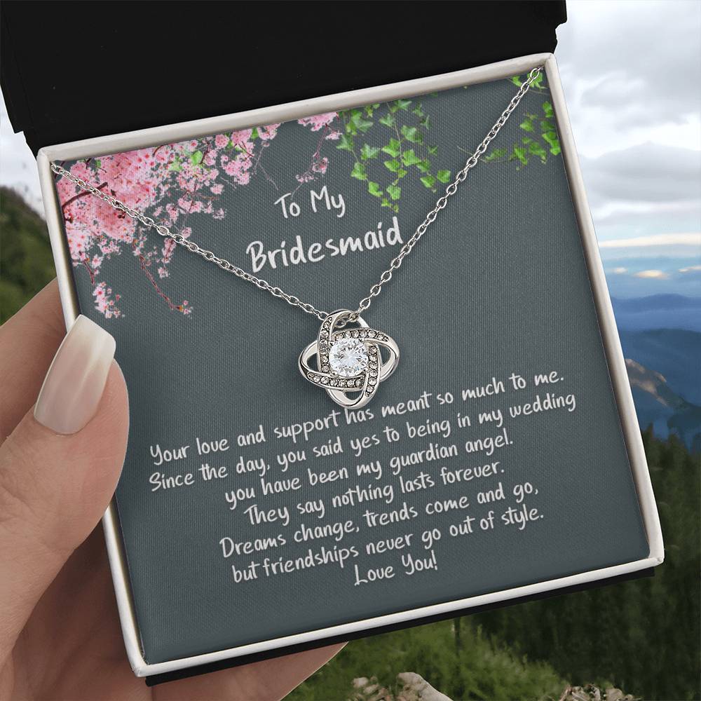 Bridesmaid, my Guardian Angel - Sparkly Love Knot