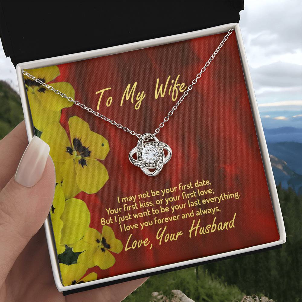 To My Wife Necklace, 14k Love Knot Necklace, Husband to Wife, Gift for My Wife, Romantic Wife Gift, Wife Birthday Surprise, Wife Appreciation, Necklace for My Wife