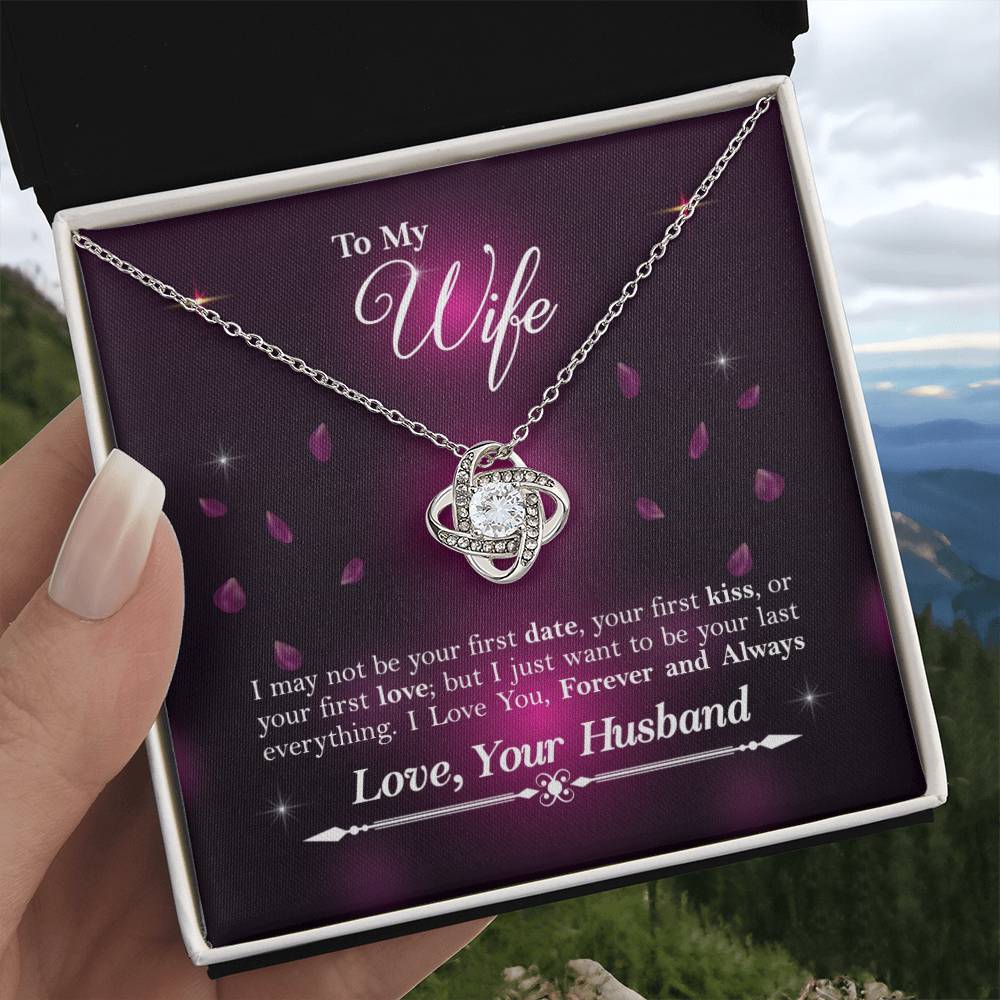 Anniversary Gift For Wife, Wife Necklace From Husband, Wife Love Knot Necklace, Great gift for Anniversary, Birthday, Valentines Day, Christmas or any Occasion