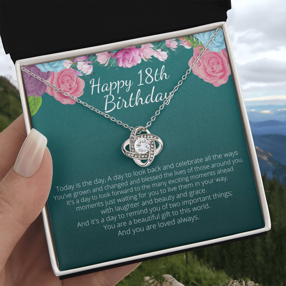 Happy 18th Birthday Necklace,Gift for 18 year old girl, gift for her
