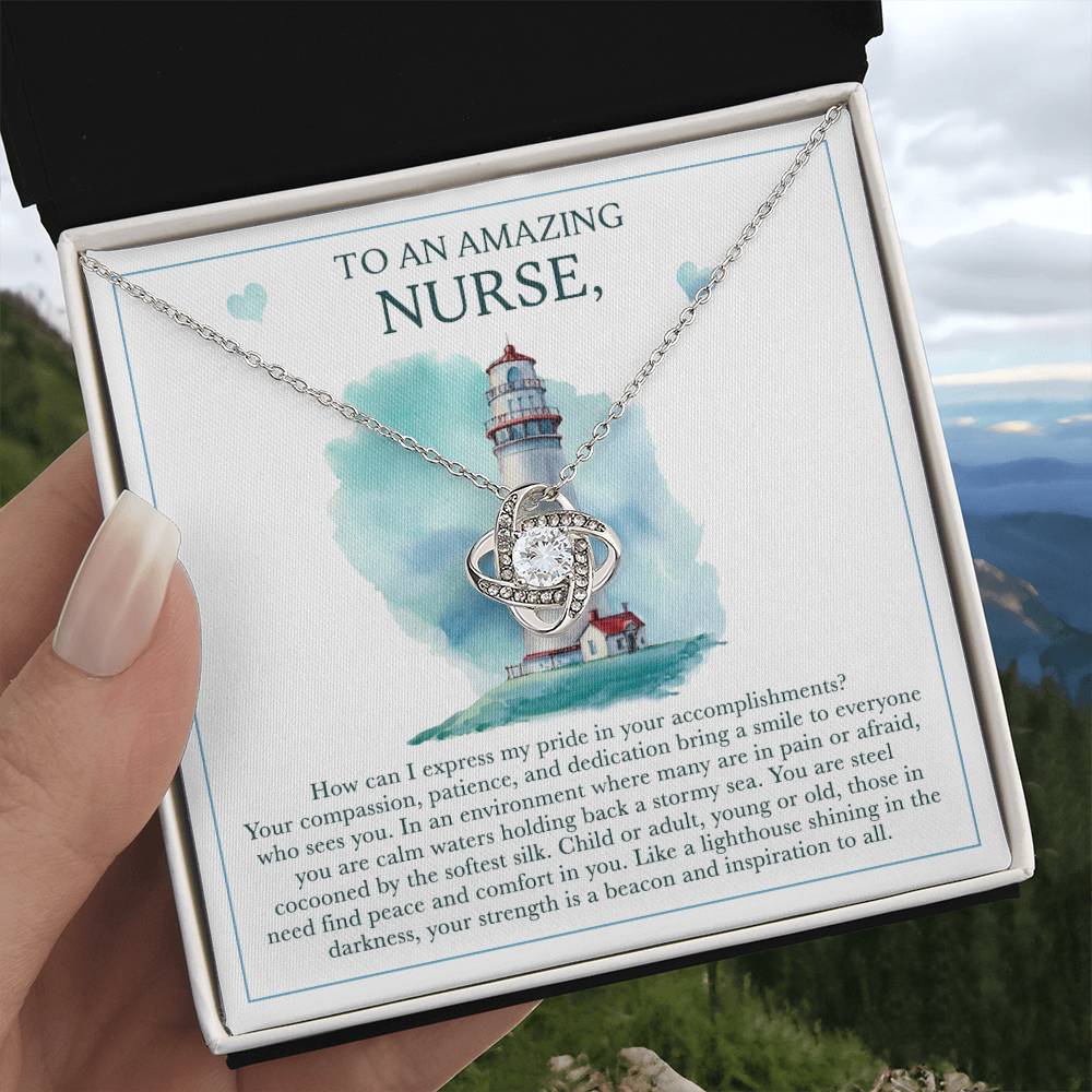 To an amazing Nurse love knot necklace