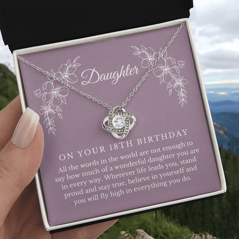 Daughter 18th Birthday Knot Necklace - I’ll Always Be By Your Side on Birthday