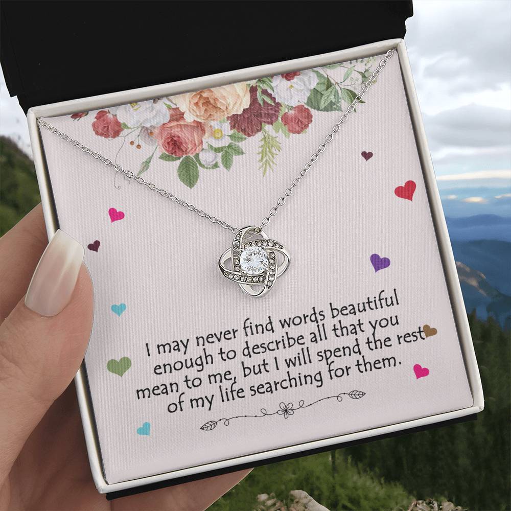 CZ Love Knot Necklace Gift for Wife, Sister, Friend, Girlfriend...