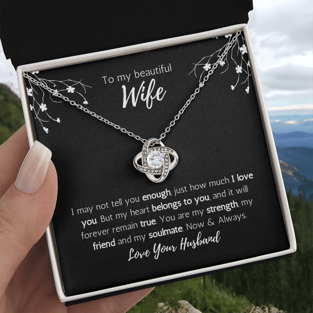 To My Beautiful Wife Love Knot Necklace