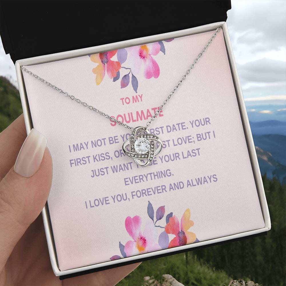 To my Soulmate - Silver Love knot necklace