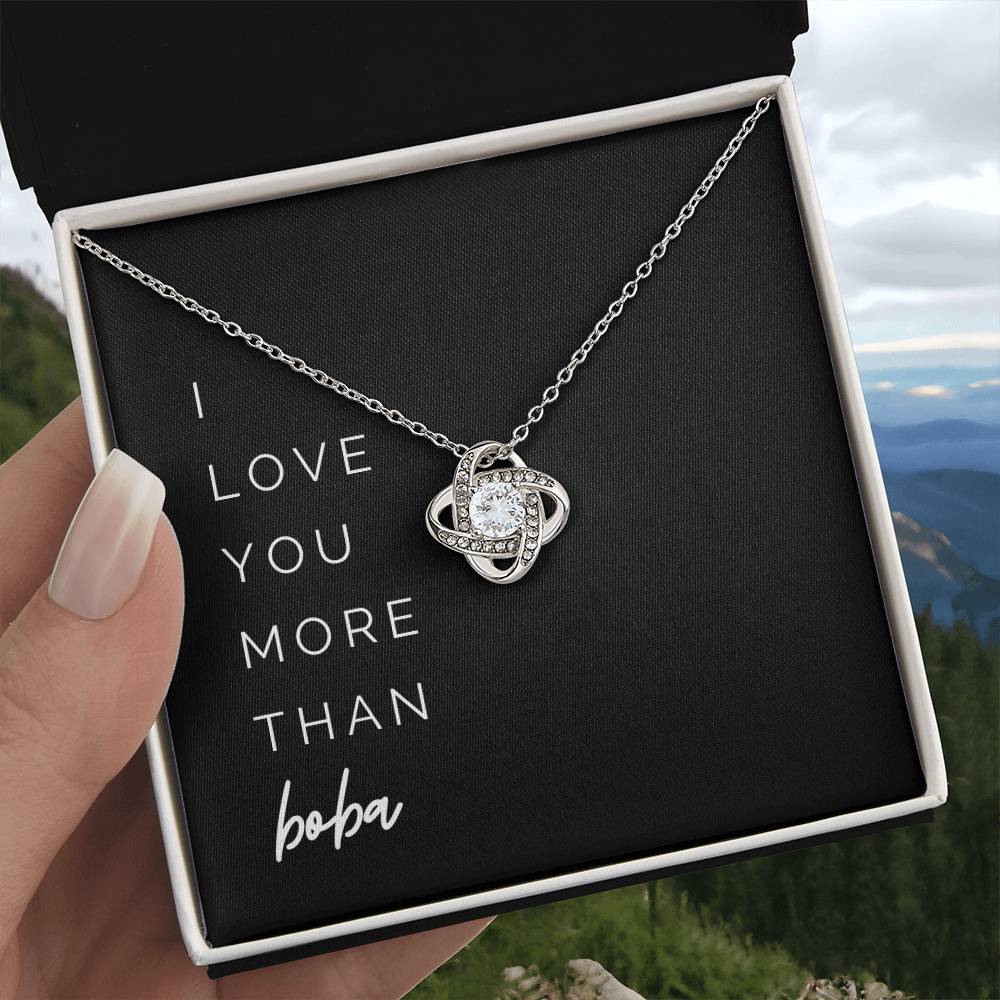More Than Boba Knot Necklace - To My Wife, from Your Husband – I love you more than boba, on Our Anniversary