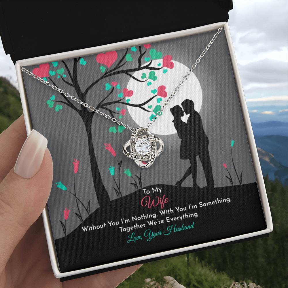 To My Wife "Together We Are Everything" Love Knot Necklace - Great Gifts for Birthday, Valentine's Day and Christmas for Wife