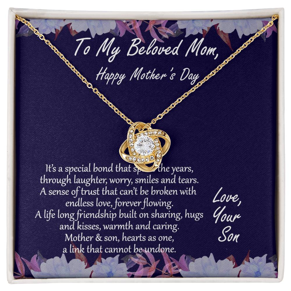 "Special Bond" - Son to Mom Mother's Day Necklace -  To My Beloved Mom - Happy Mother's Day