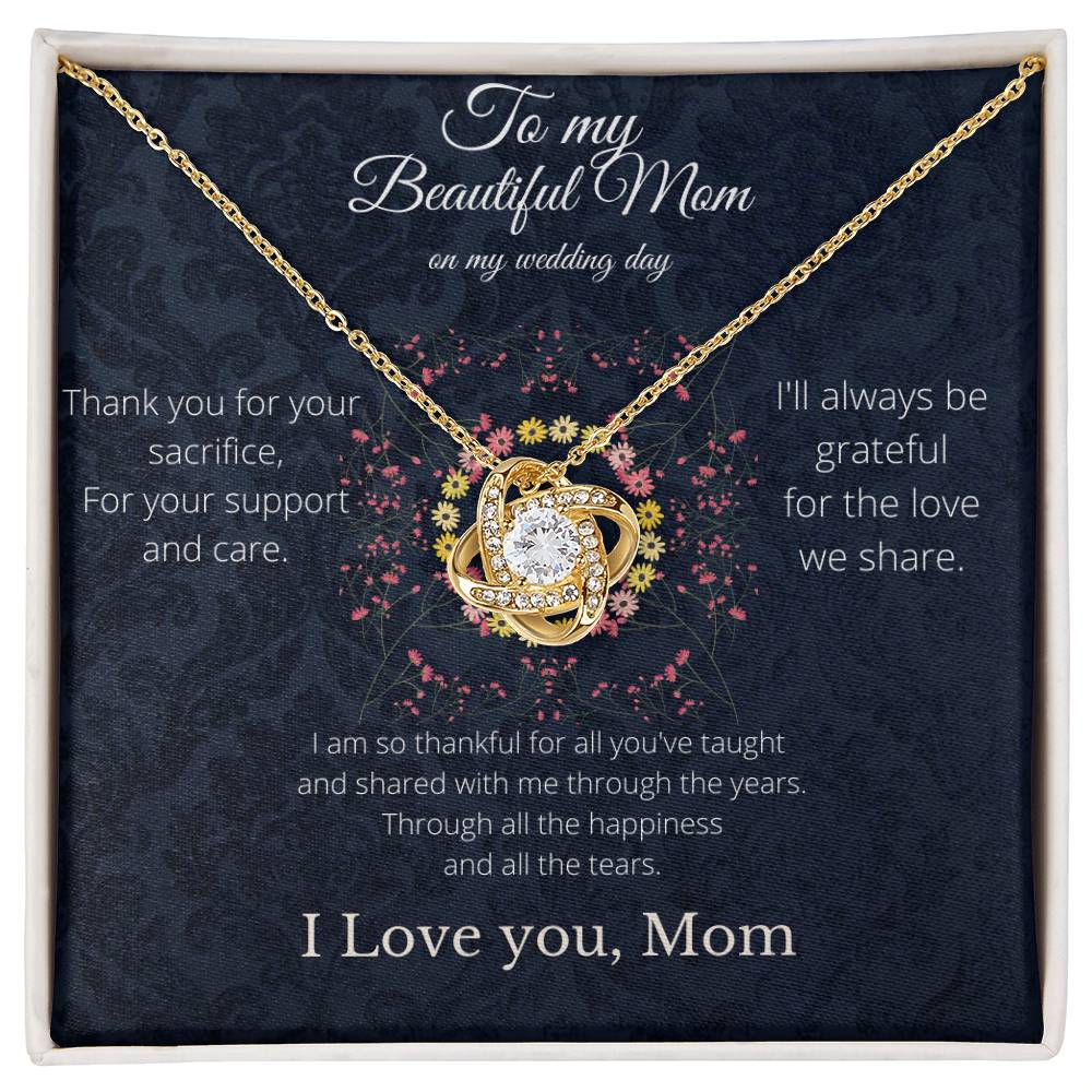 Love Knot Necklace / Gift for Mom on Wedding| Mother Special Day Gift, Wedding Rehearsal Gift, Thank You Gift
