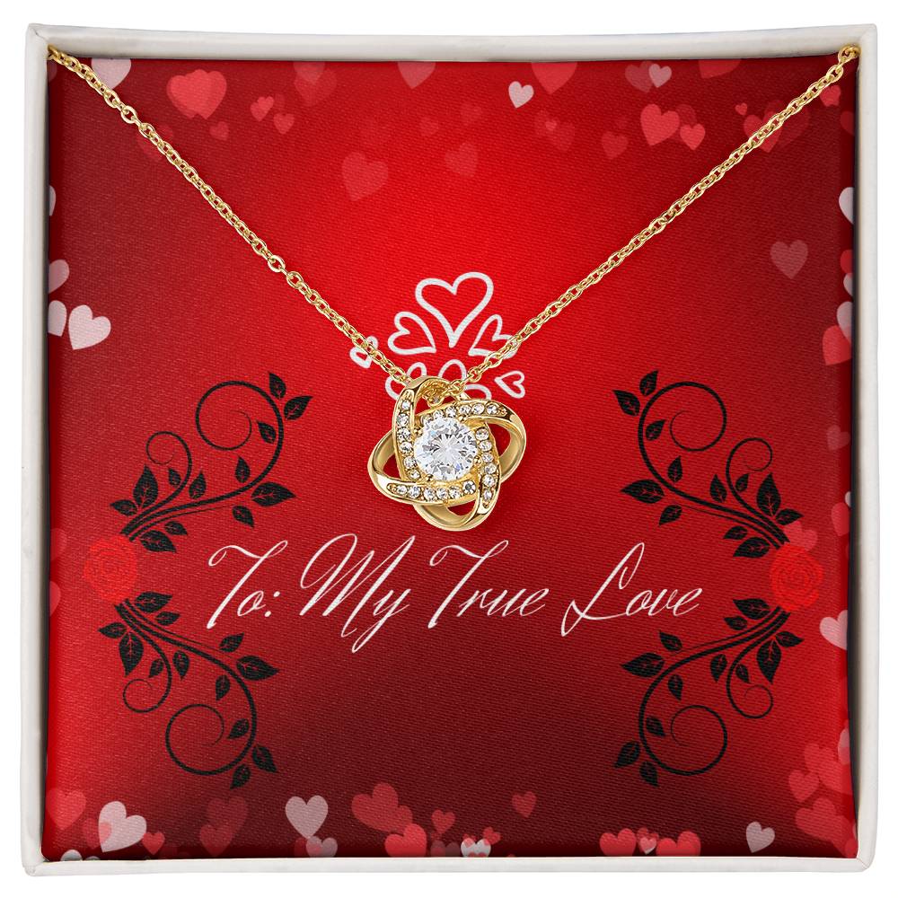 "My True Love" Lux Necklace Gift Set -  To My Wife – Happy Anniversary