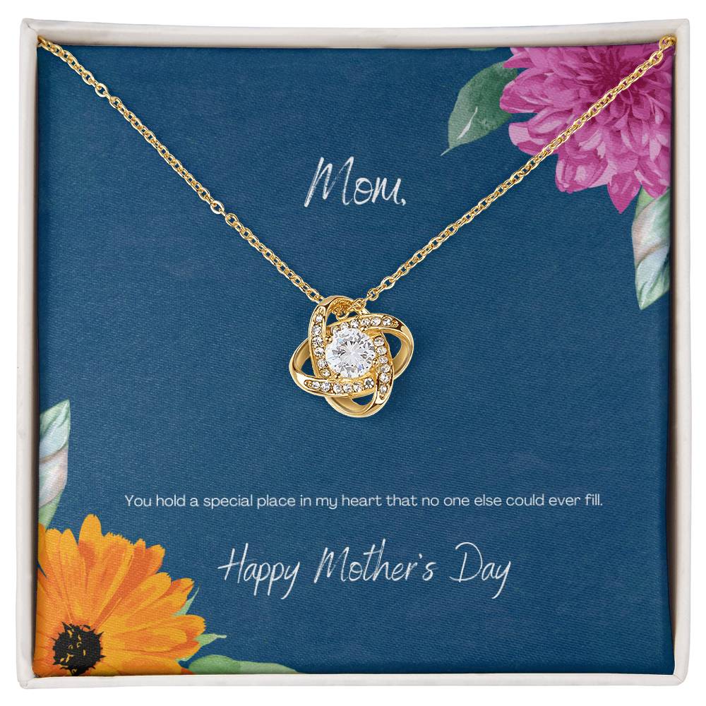 "You Hold a Special Place" Flowers - Mother's Day Love Knot Necklace - Forever Grateful To My Mom - Happy Birthday