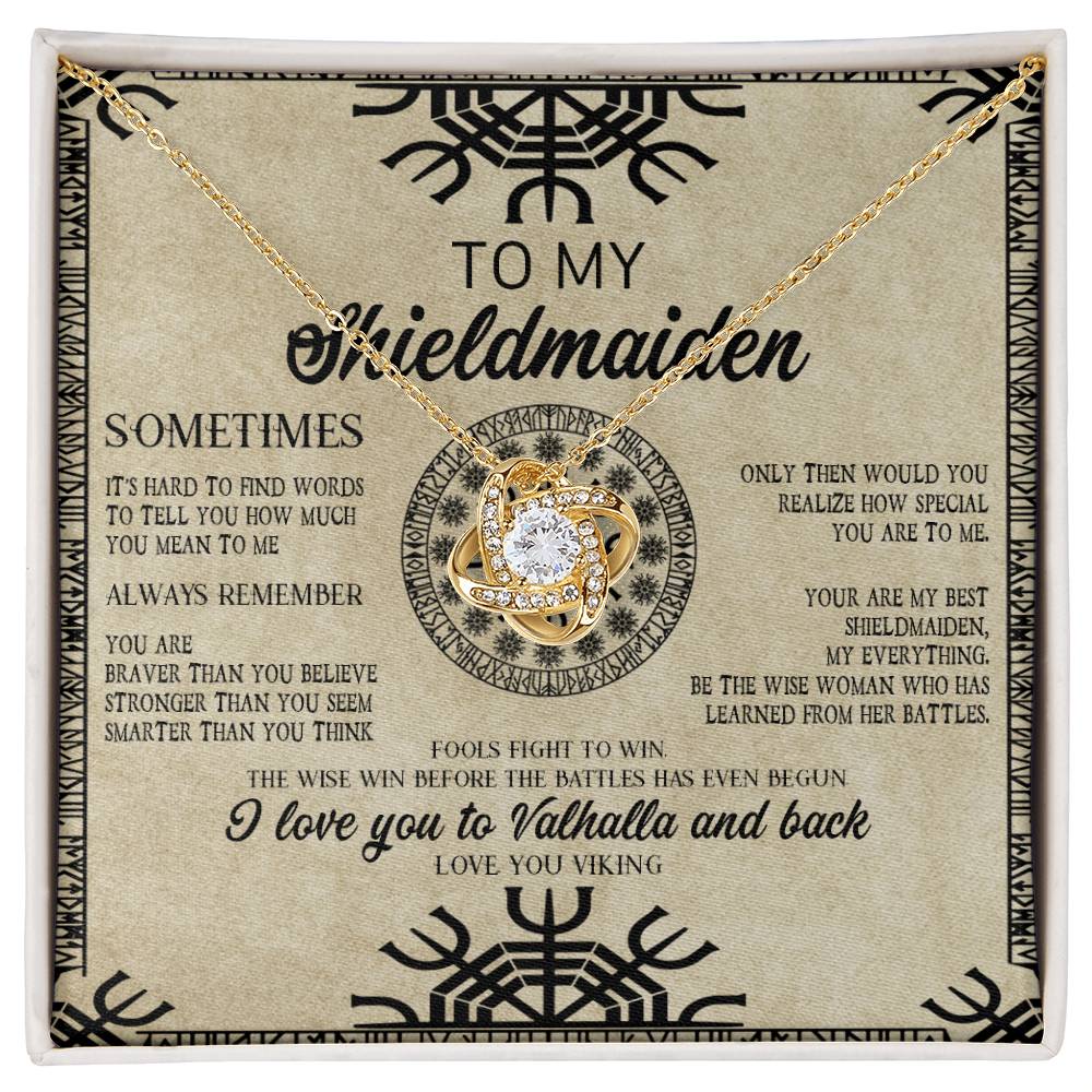 Shieldmaiden Necklace, to My Shieldmaiden, Gift for Wife Necklace, Personalized Shieldmaiden Necklace, I Love You to Valhalla and Back