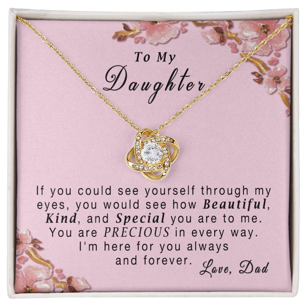 "To My Daughter, If You Could See.." Cubic Zirconia With 14k White Gold Finish Necklace