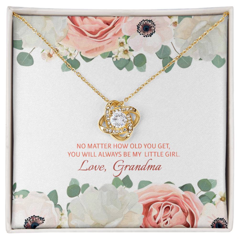 You Will Always Be Grandma&#39;s Little Girl | Stunning Artisan Crafted 14k White Gold Love Knot Necklace