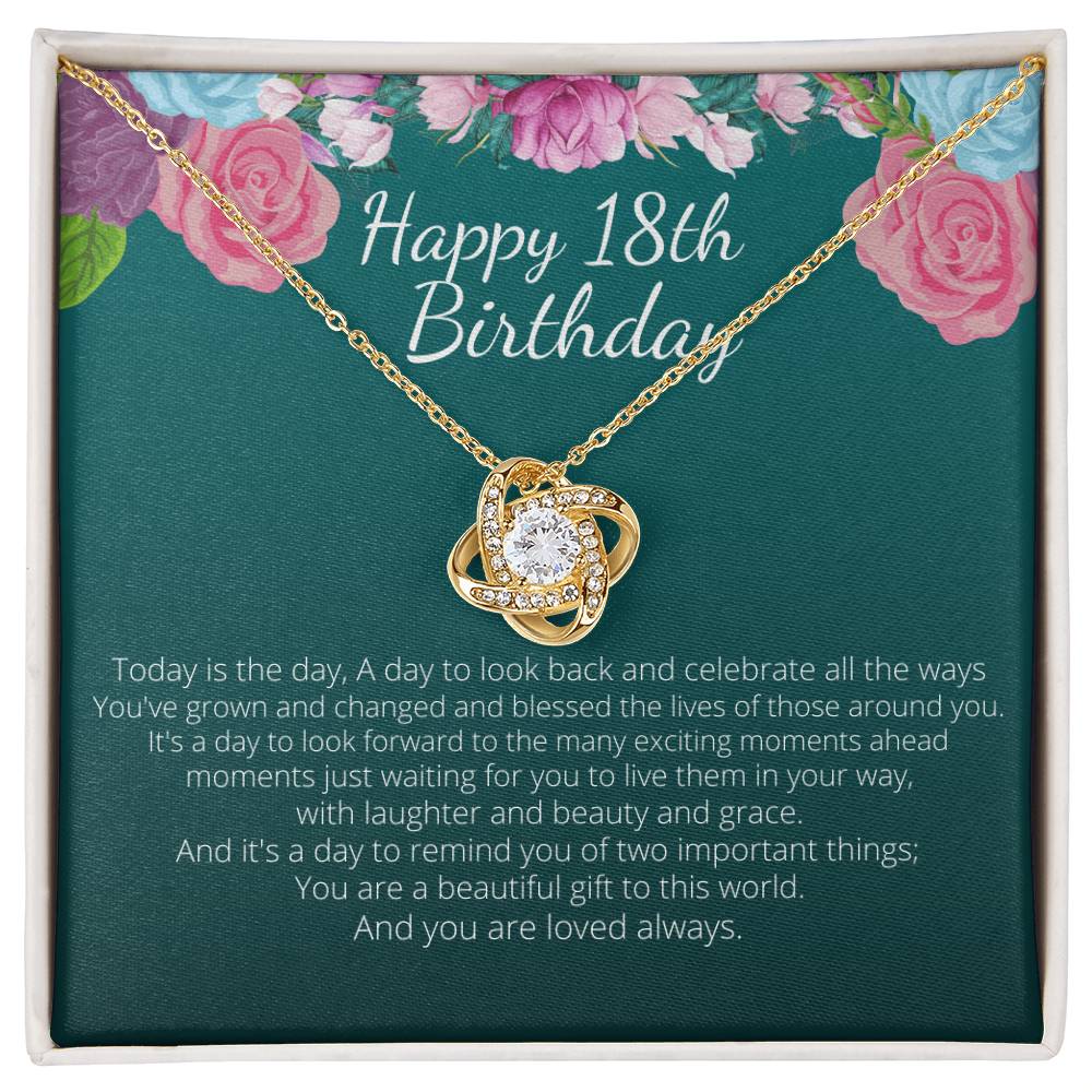 Happy 18th Birthday Necklace,Gift for 18 year old girl, gift for her