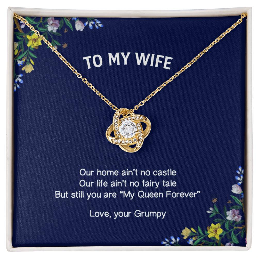 "My Wife" - Love Knot Necklace - To My Queen – Happy Anniversary