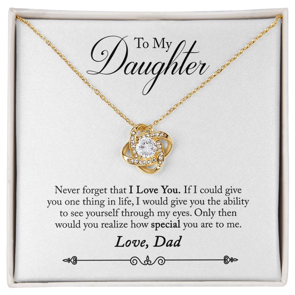 "To My Daughter" - Love Knot Necklace Gift Set - Never Forget That I Love You