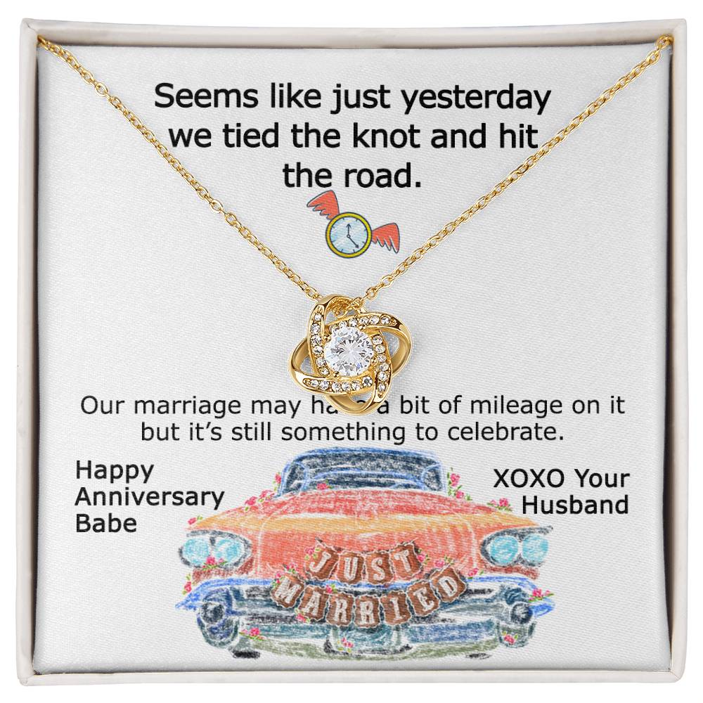 Retro Anniversary Necklace Gift for Wife - Happy Anniversary! on Wedding Anniversary