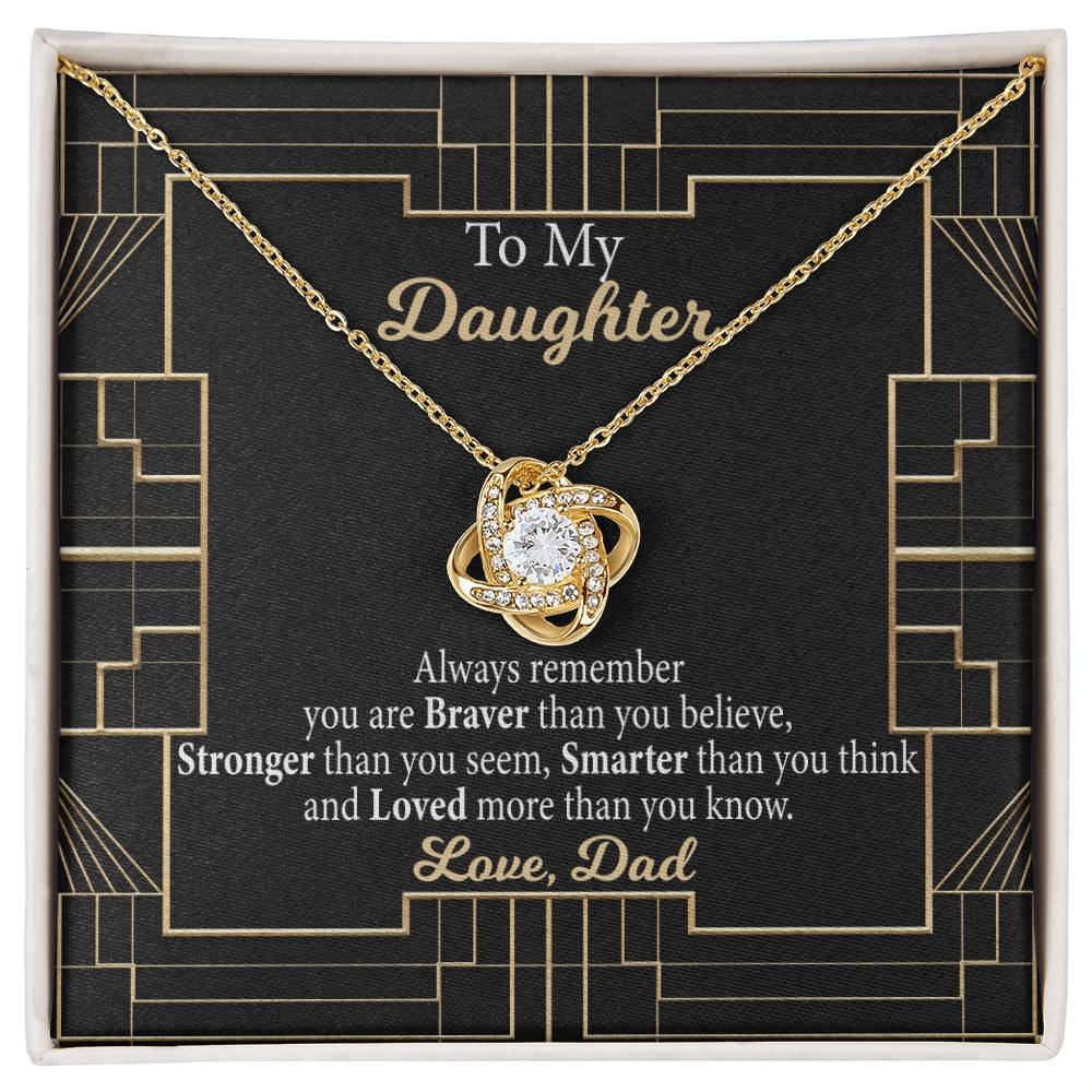 Love Knot Pendant Necklace, to My Daughter, Gift From Dad, Birthday Gift for Daughter From Dad, Present for Daughter, to My Daughter Necklace, Gift