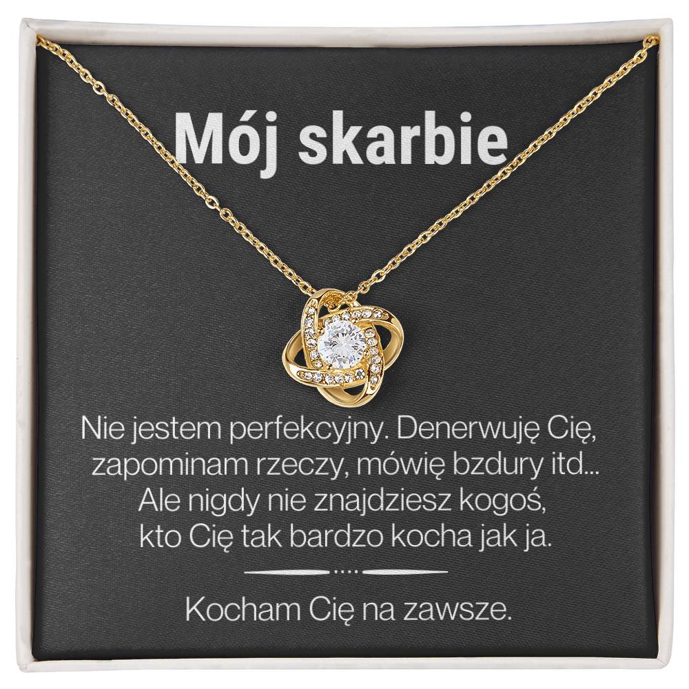"Skarbie" Love Knot Necklace in Turkish | 14k White Gold Over Stainless Steel - To My Love – Happy Valentine’s Day